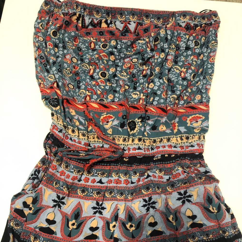 Pattern Strapless Romper